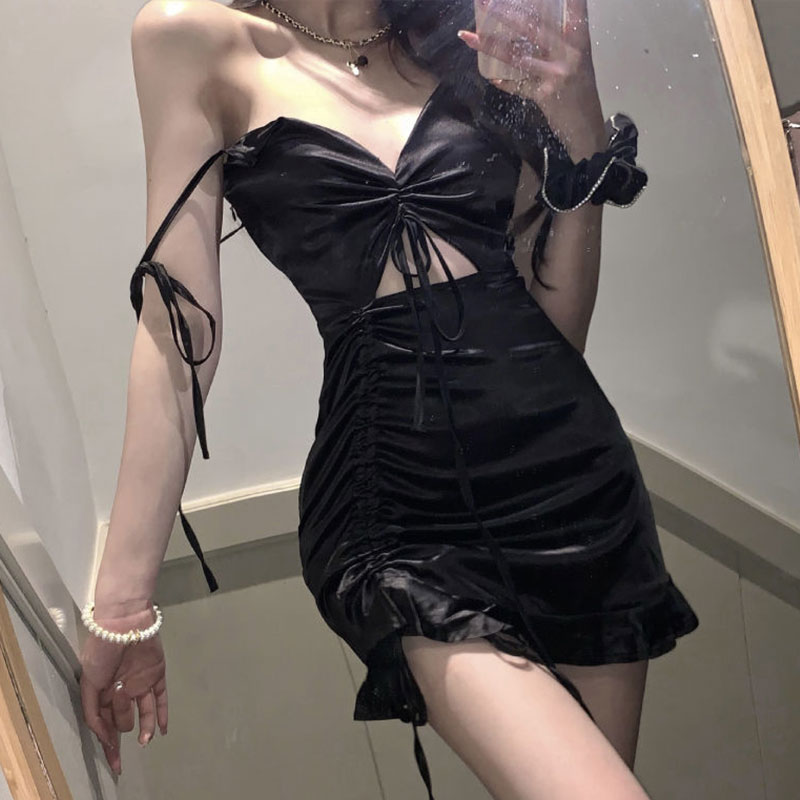 Formal Wear For Women Xl - Vestido de satén negro para mujer,