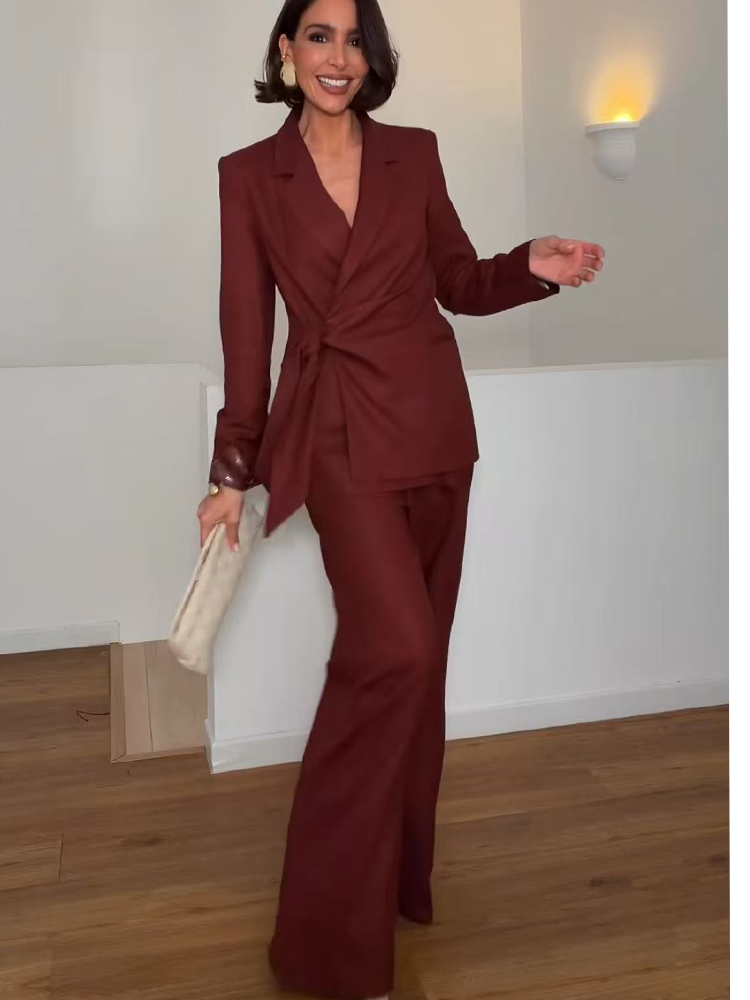 Women'S Elegant Formal Wear - Traje de Blazer y Pantalón para
