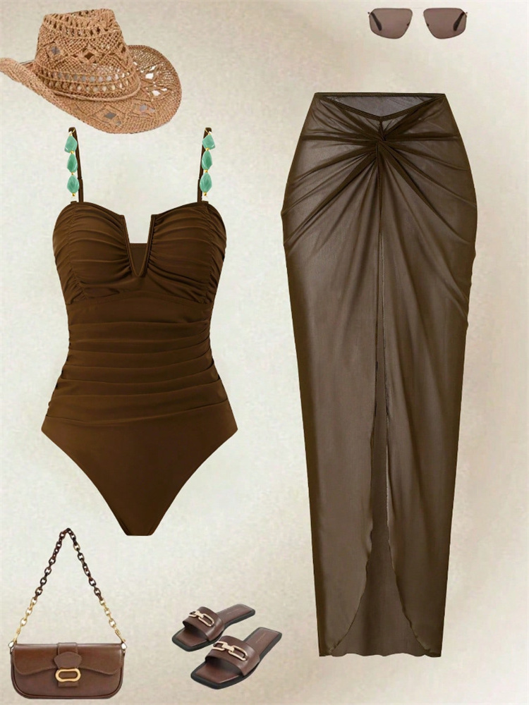 Pencil Skirt Midi - Conjunto de Traje de Baño Vintage