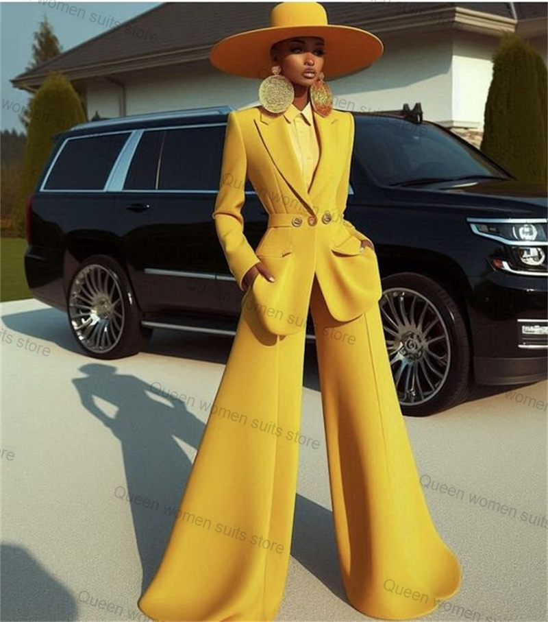Women'S Formal Jackets To Wear With Dresses - Conjunto de traje de algodón amarillo