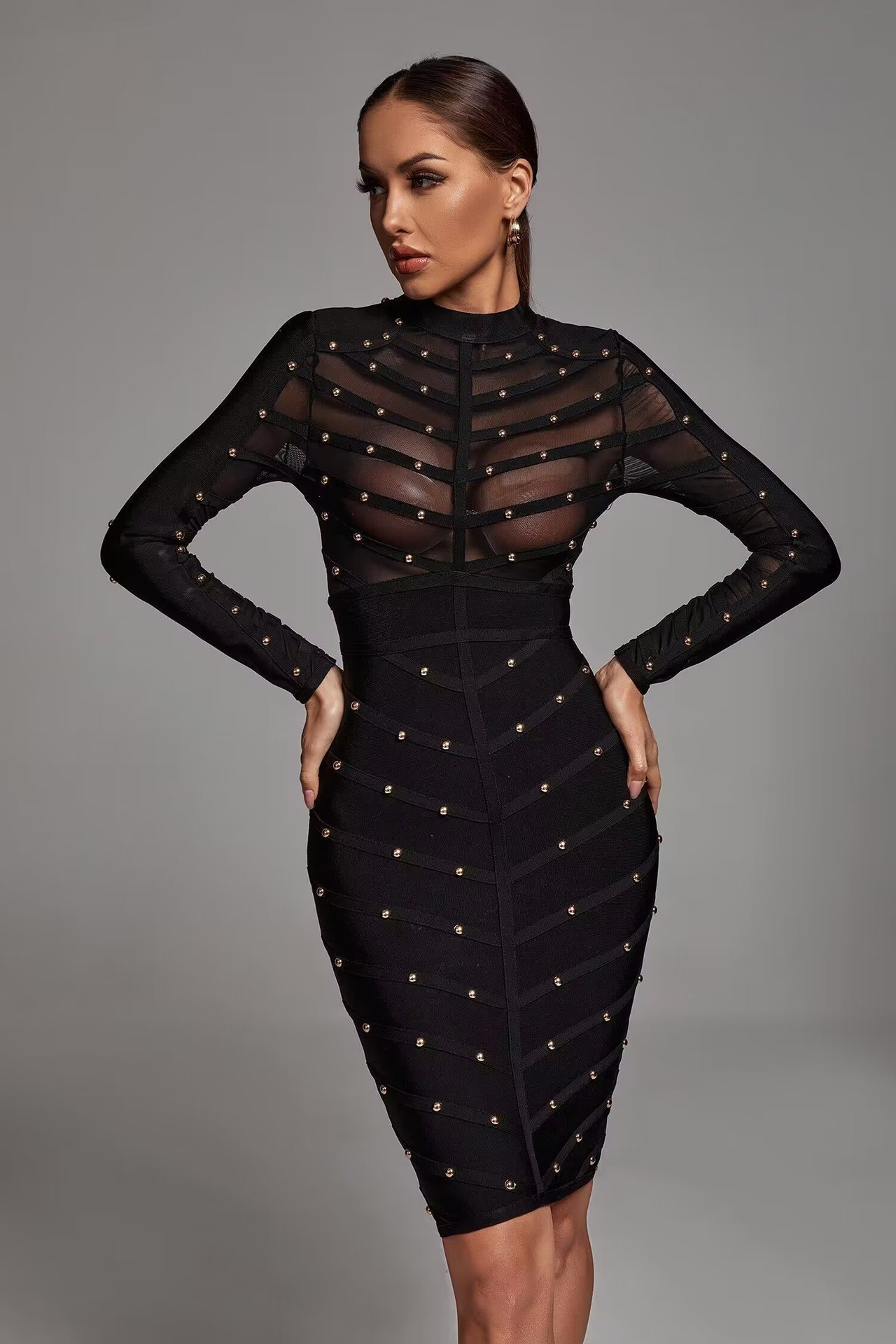 Women Formal Wear H&M - Elegante Vestido de Noche con Remaches