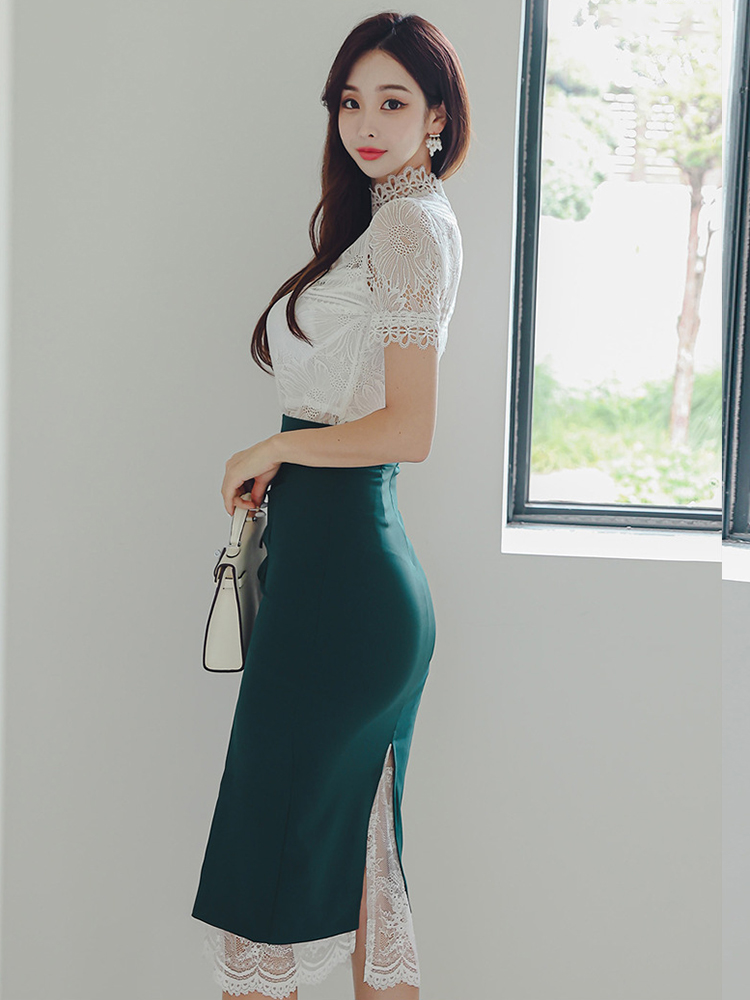 Conjunto de 2 piezas de encaje - Pencil Skirt Midi reseña y precio