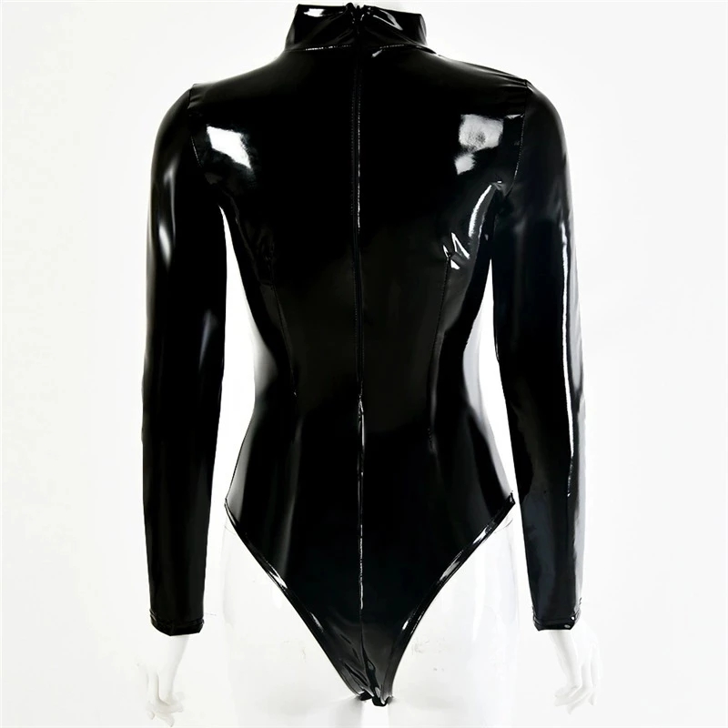 Leotardo gótico de látex sinté - Turtleneck Bodysuit Office reseña y precio