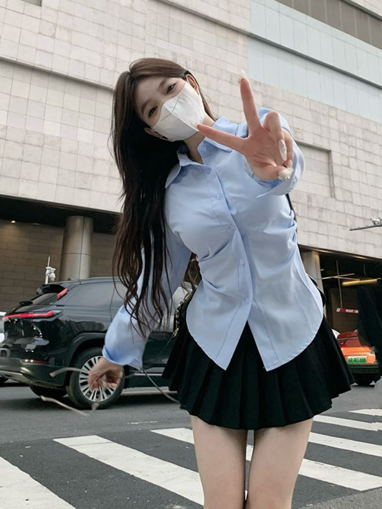 Top azul de manga larga con bo - Formal Wear For Women Xl reseña y precio