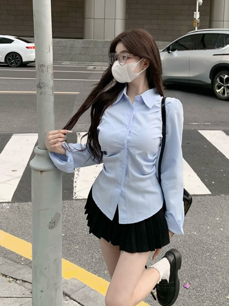 Top azul de manga larga con bo - Formal Wear For Women Xl reseña y precio