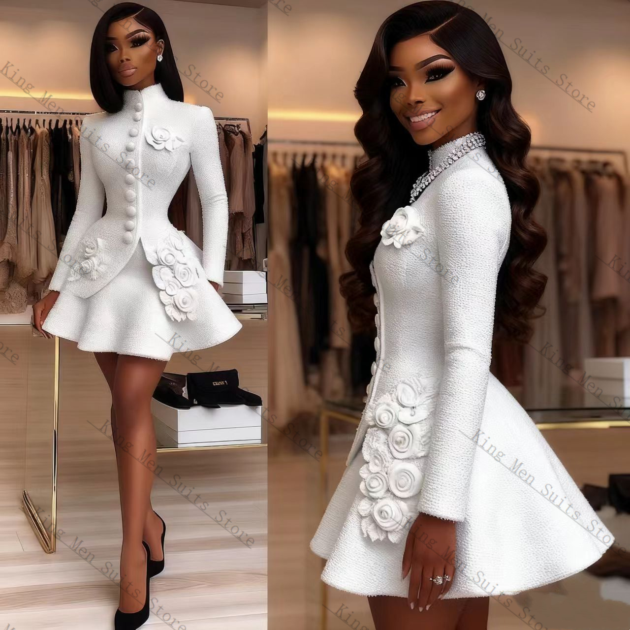 Conjunto de traje blanco de lu - Women'S Formal Jackets To Wear With Dresses reseña y precio