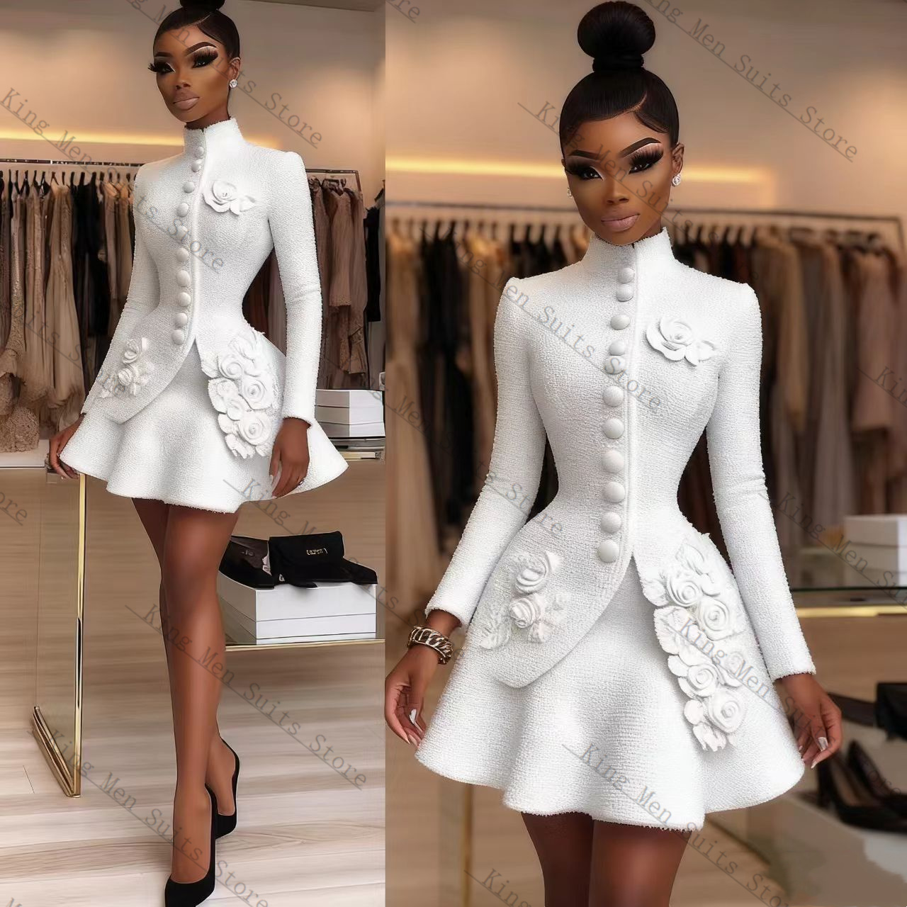 Conjunto de traje blanco de lu - Women'S Formal Jackets To Wear With Dresses reseña y precio
