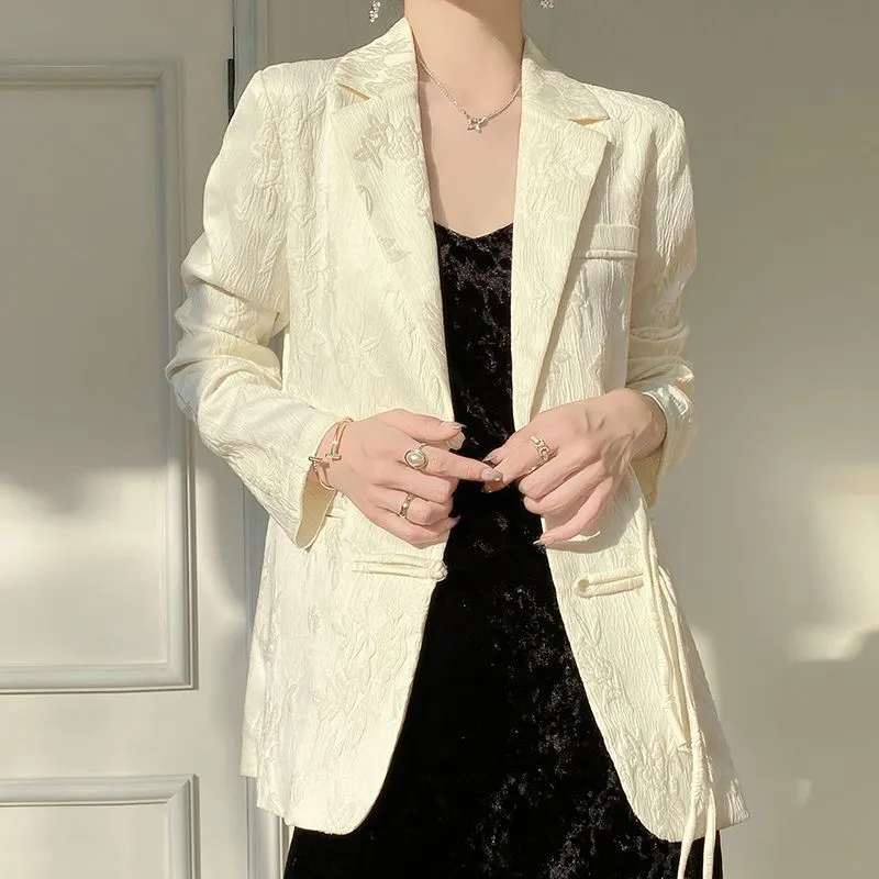 Blazer texturizado blanco para - Women Formal Wear Blazers reseña y precio