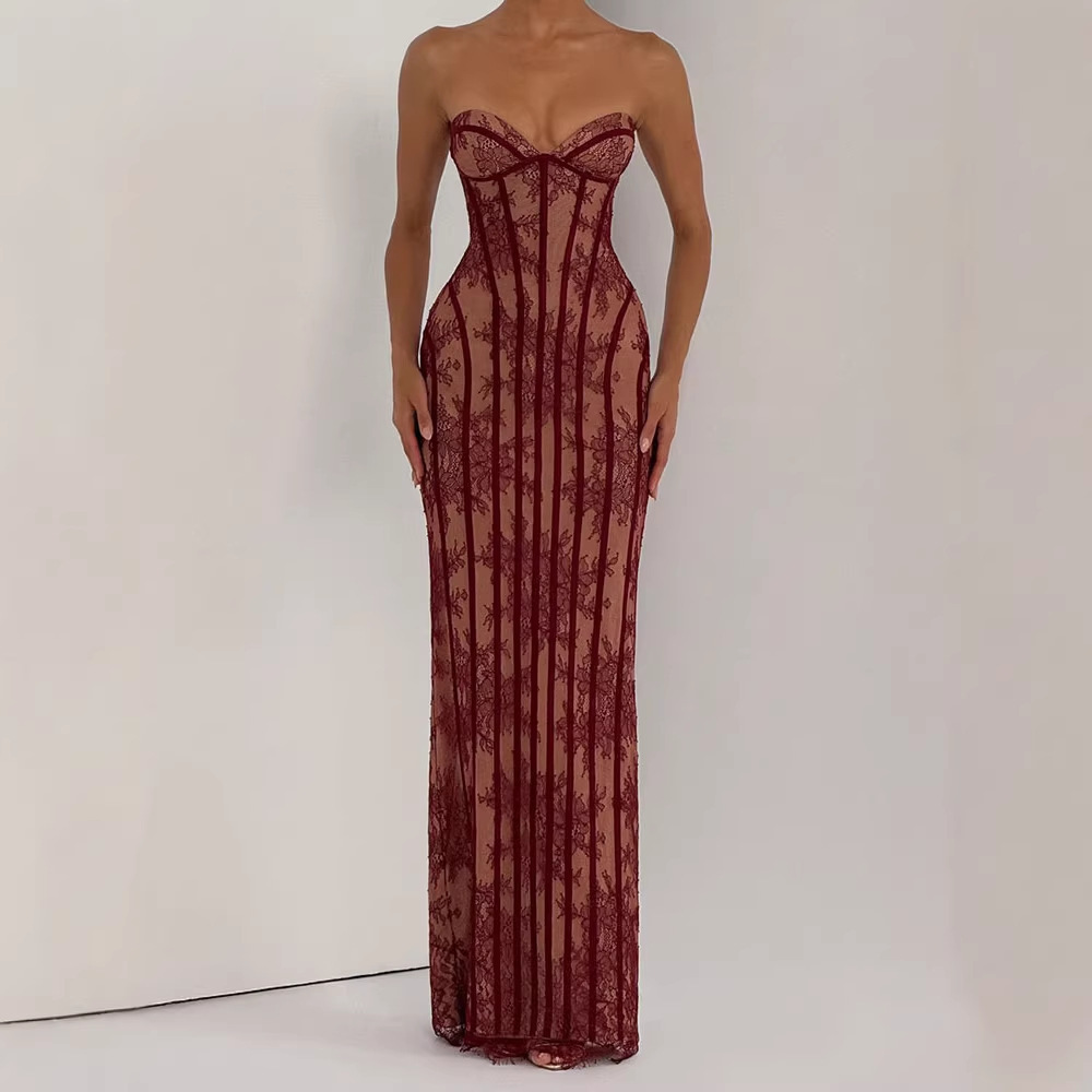Vestido Maxi Ajustado sin Tira - Women'S Elegant Formal Wear reseña y precio