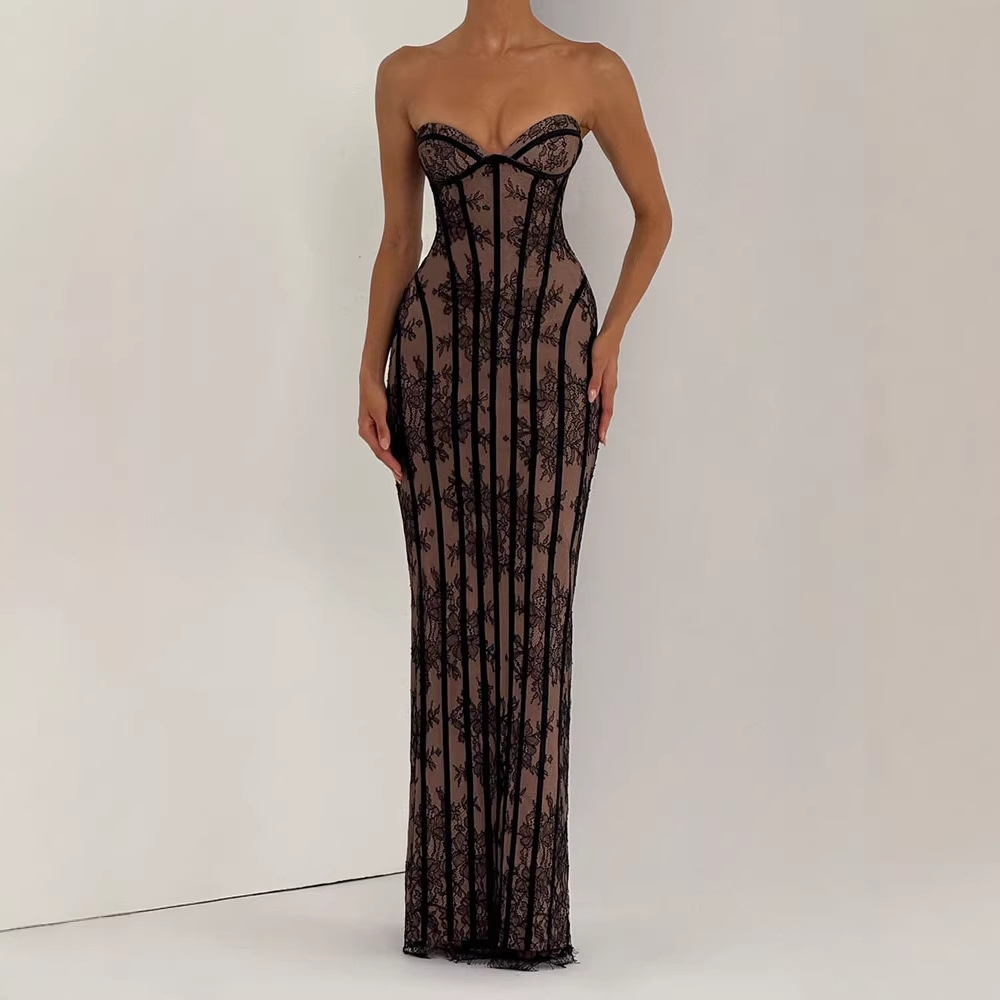 Vestido Maxi Ajustado sin Tira - Women'S Elegant Formal Wear reseña y precio