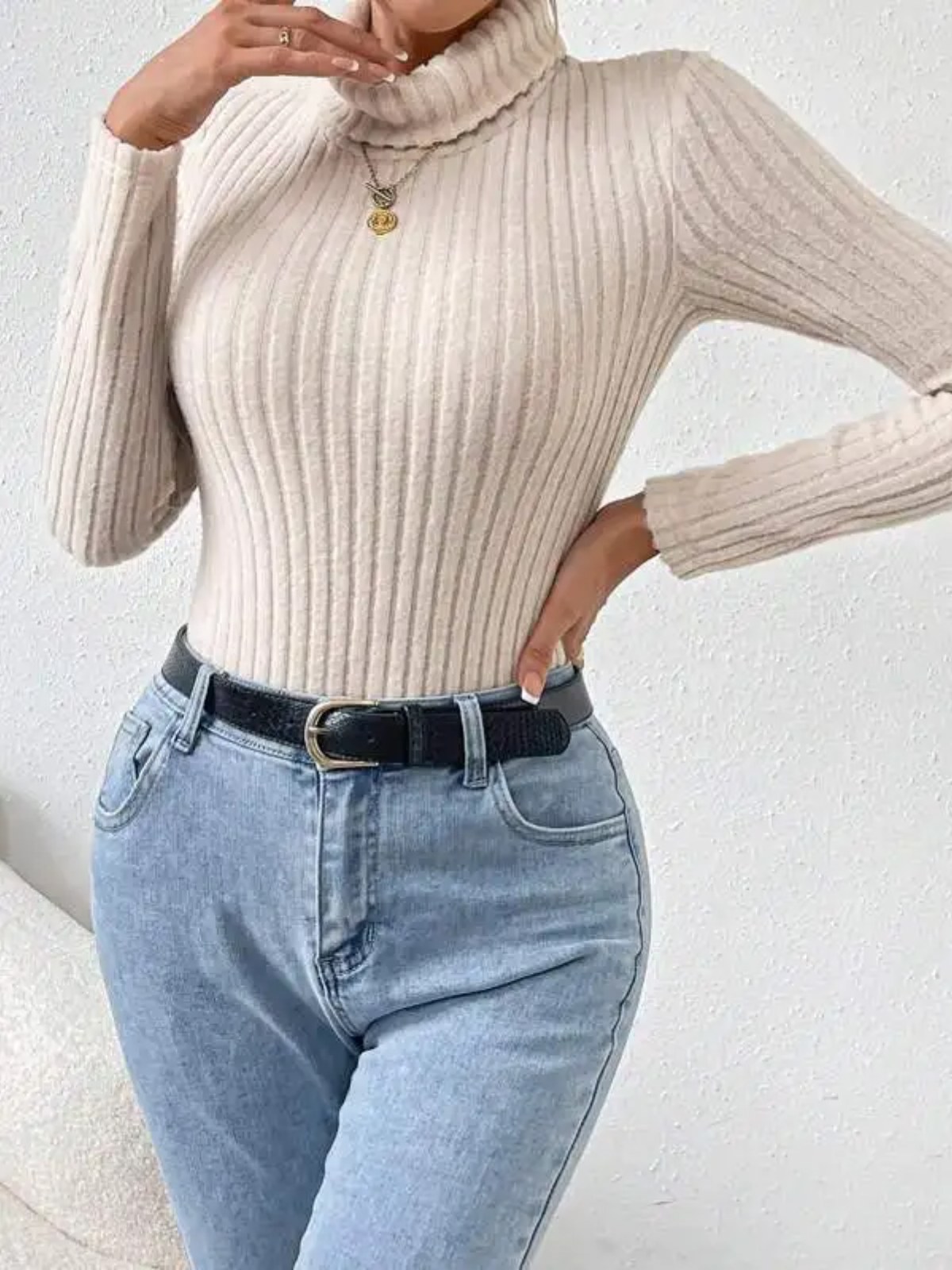 Foamlina2025 primavera nueva F - Turtleneck Bodysuit Office reseña y precio